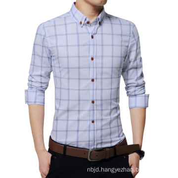 New Plaid Shirt Men′s Fashion Shirt Casual Shirt Long Sleeve Shirt Slim Fit Shirt